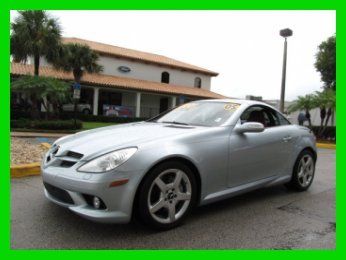 05 diamond silver slk-350 3.5l v6 convertible *power red leather seats *low mi