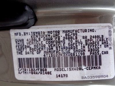 Florida 99 Camry Gas Saver 2.2L 4-Cyl. Automatic Very Dependable LQQK No Reserve, image 74