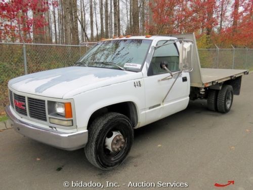 Gmc 3500 flatbed pickup truck 11&#039; aluminum deck 4-spd auto 5.7l v8 utility work