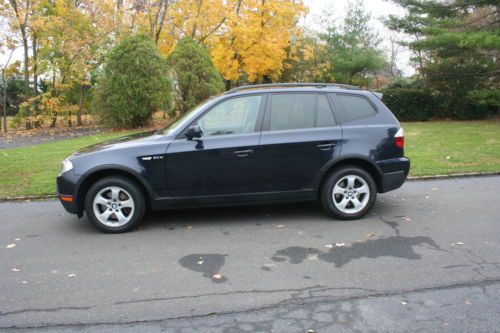 2007 bmw x3 3.0 awd*monaco blue*navi*panoroof*htdsts*low miles*serviced*gorgoeus