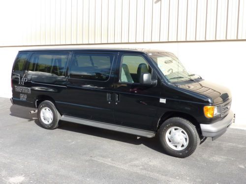 2007 ford e-350 xl super duty 15-passenger black passenger van