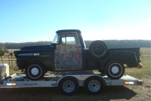 1959 chevrolet apache 3100 swb stepside truck project-factory jet black survivor