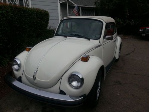 Classic karmann vw 1979 volkswagen super beetle convertible triple white rare