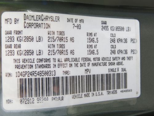 2004 DODGE GRAND CARAVAN 1 OWNER NICE CONDITION NICE VAN NO RESERVE!, image 22