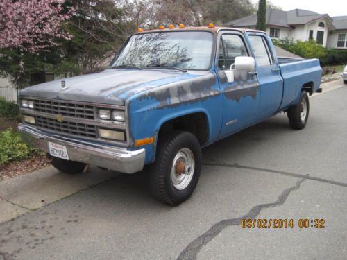 1991 crew cab 4x4 diesel 122k original miles rust free cheyenne trim pdb, ac