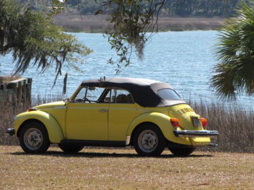 Yellow 1979 vw beetle convertible cabriolet