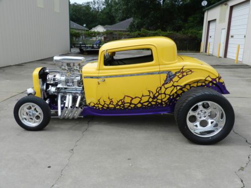 Wicked yellow 1932 blown coupe