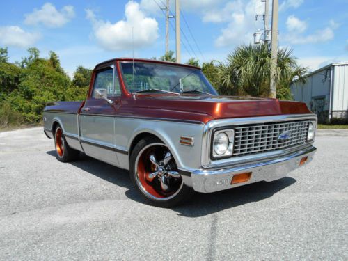 1971 chevrolet c-10 short bed pickup,pro touring style,4 wheel disc,350,auto,ac