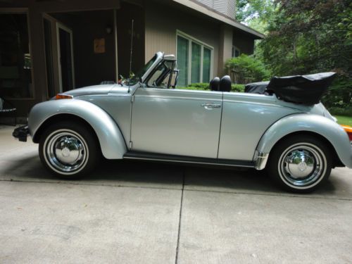 1979 vw bettle convertible, 18,200 miles, original, diamond silver, 1.6 liter fi