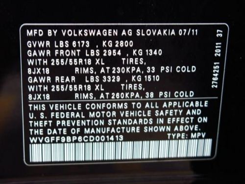 2012 Volkswagen Touareg VR6, US $32,988.00, image 10