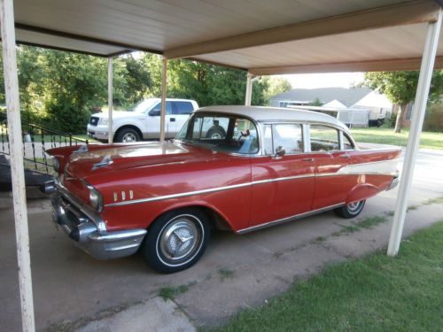 1957 chevy chevrolet bel air classic car  4 door