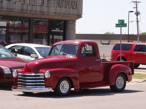 1950 chevrolet pickup, red, show and drive, 350 v8, automatic,  drivingvideo