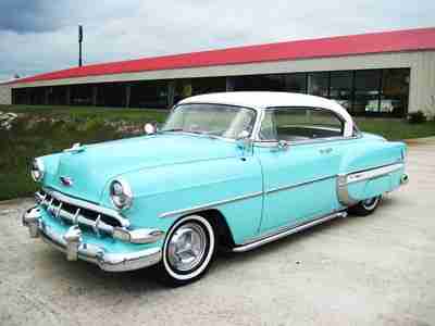 1954 Chevy Bel-Air 2 Door Coupe!! Blue/White!! 235/3-Speed!! Laser Straight Body, image 2