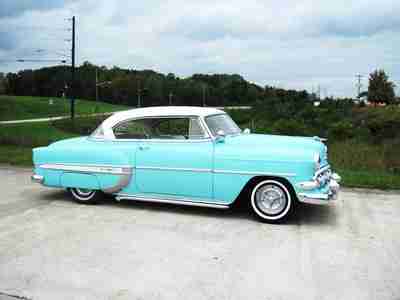 1954 Chevy Bel-Air 2 Door Coupe!! Blue/White!! 235/3-Speed!! Laser Straight Body, image 13