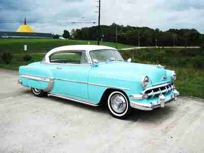 1954 Chevy Bel-Air 2 Door Coupe!! Blue/White!! 235/3-Speed!! Laser Straight Body, image 14