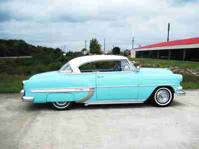1954 Chevy Bel-Air 2 Door Coupe!! Blue/White!! 235/3-Speed!! Laser Straight Body, image 16