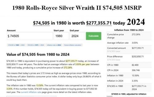 1980 rolls-royce wraith 42-years-owned 17k miles v8 6.7 liter