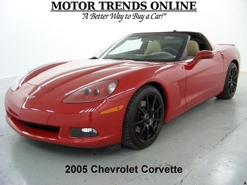 Navigation z51 dual targa tops htd seats black wheels 2005 chevy corvette 20k