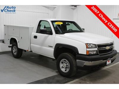 1 ton with single rear wheels, low low miles, and utility body ready for work $$