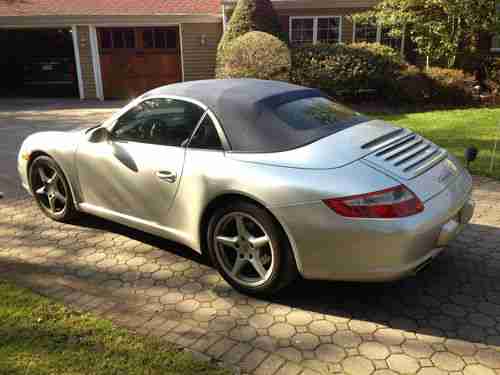 Porsche 911 Convertible 2008 Cabriolet Manual 9k miles Silver/Navy, image 4