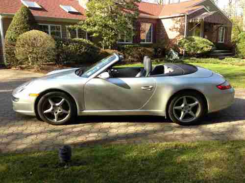 Porsche 911 Convertible 2008 Cabriolet Manual 9k miles Silver/Navy, image 6