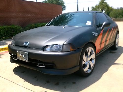 $$$ 1993 honda civic del sol  5 speed- plastic dip black mate with extras $$$$