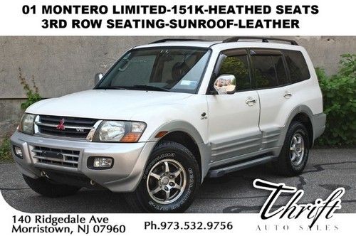 01 montero limited-151k-heathed seats-3rd row seating-sunroof-leather