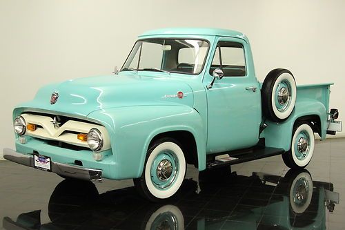 1955 ford f100 pickup 223ci 6 cylinder 3 speed restored chrome bumpers