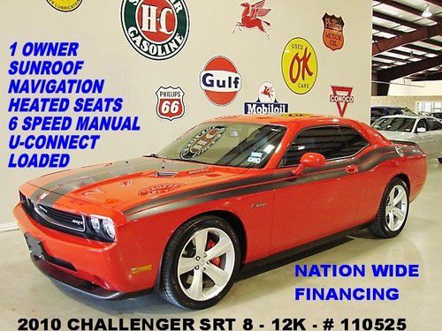 2010 challenger srt8,6 speed trans,sunroof,nav,htd lth,20in whls,12k,we finance!