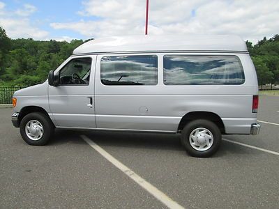 2007 ford e-250 handicap van w/lift hitop 49k 1owner 2 jump seats warr.shipping