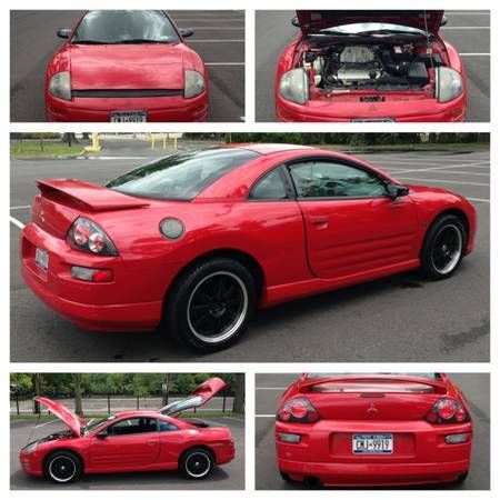 2000 mitsubishi eclipse gt (red) - new rims!