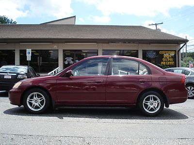 No reserve 2002 honda civic ex sedan 1.7l 4-cyl auto sunroof one owner clean!