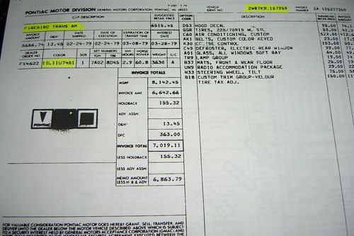 1979 pontiac trans am...all original unrestored condition...403 v-8, fact. air