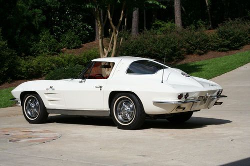 1963 split window corvette white with red interior