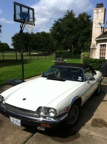 1990 jaguar xjs v12 white convertible car +wood-grain/leather sport vehicle rare