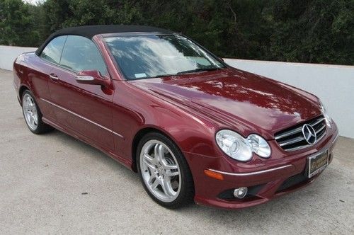 09 convertible clk500 burgundy gray leather navigation 67k miles power trunk