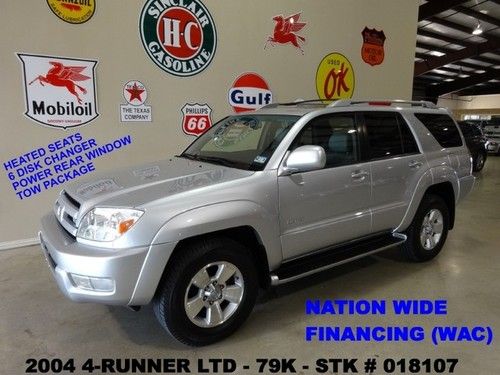 2004 4runner limited 4x2,sunroof,htd lth,jbl 6 disk cd,17in whls,79k,we finance!