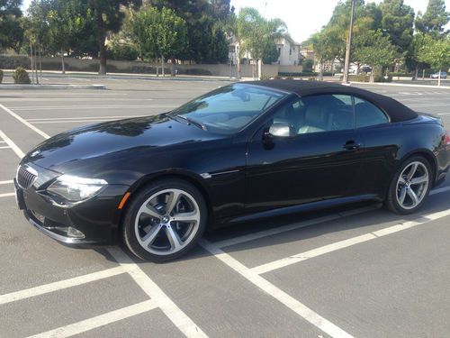 2008 bmw 6 series 650i convertible-,cpo,blk / blk, sport, cold weather, hud, nav