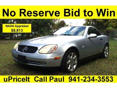 1998 mercedes-benz slk230, no reserve, hard top convertible, florida car