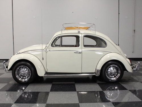 RESTORED IN WHITE OVER RED, ROOF RACK, ORIGINAL DRIVETRAIN, MUST-SEE BEETLE!, US $16,995.00, image 2