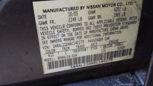 2006 NISSAN ALTIMA, US $4,499.00, image 9