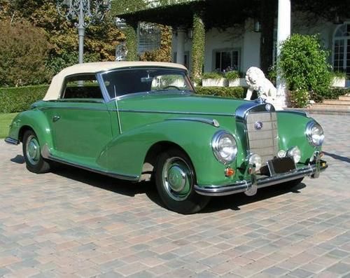 1952 mercedes-benz 300 s roadster green  tan top