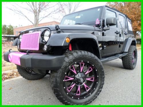 Lifted custom pink wheels grill bumper accents leather navigation 20in wheels