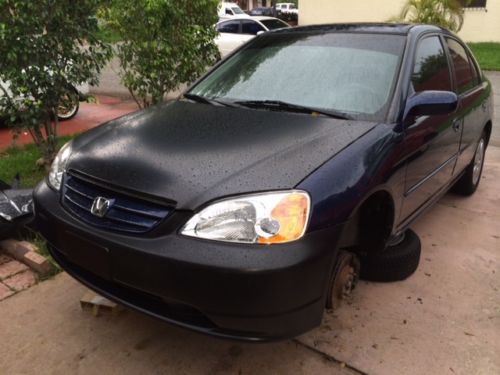 2002 blue honda civic ex, 4-door with moonroof; reconditioned