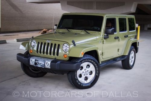 2013 jeep wrangler unlimited sahara commando green navigation 4x4