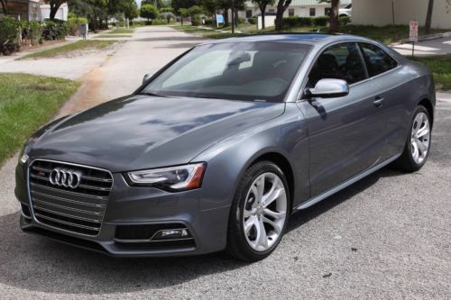 2014 audi s5 auto gray with black red leather interior v6 turbo only 2,800 miles