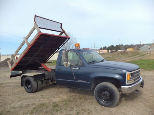 Chevy k3500 4x4 dump truck 5.7l gas engine auto hydraulic dump