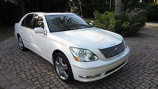2005 white lexus ls 430, florida owned, clean carfax, htd/cooled seats, prm ster