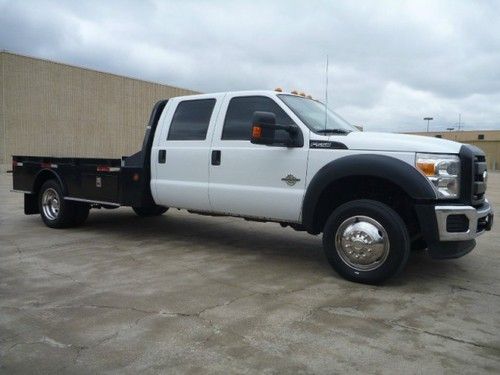 2011 ford f-550 crew cab diesel 4x4 11.5ft flat bed dually new tires f-450 f-350