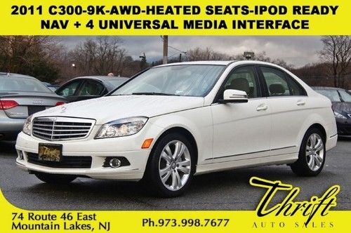 11 c300-9k-awd-nav + 4 - universal media interface-heated seats-ipod ready